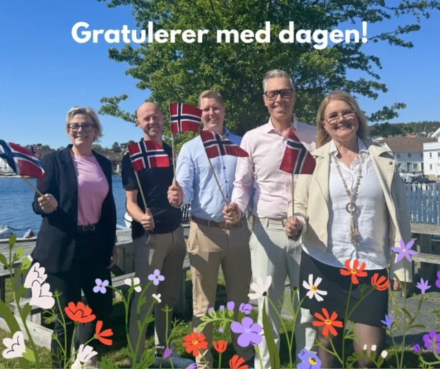 Gratulerer med dagen! Riktig god 17. mai ønskes fra alle oss i Lillesands Sparebank❤️🤍💙